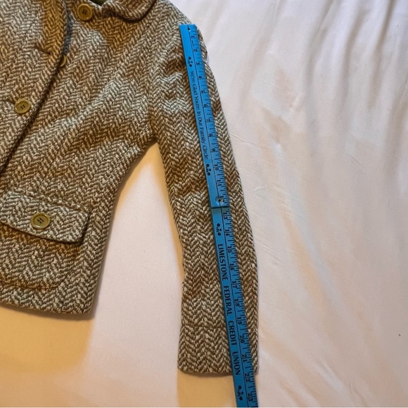 Weekend Max Mara Wool Tweed Blazer Jacket Herringbone Tailored Fitted Size 2 - Picture 13 of 16